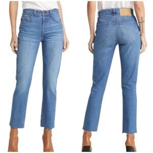 Rag & Bone NWT Nina High Waist Ankle Monty Cigarette Size 34 Jeans Raw Hem